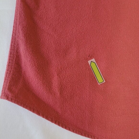 Vintage LL Bean Sz M Maroon Long Sleeve Flannel Button Down Shirt Shacket *FLAW* - Picture 8 of 9